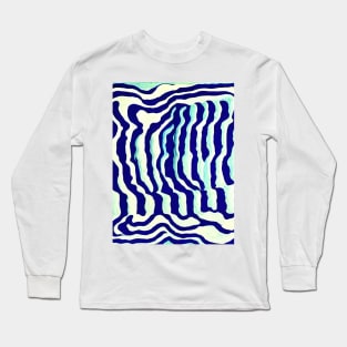 Background blue wavy strokes Long Sleeve T-Shirt